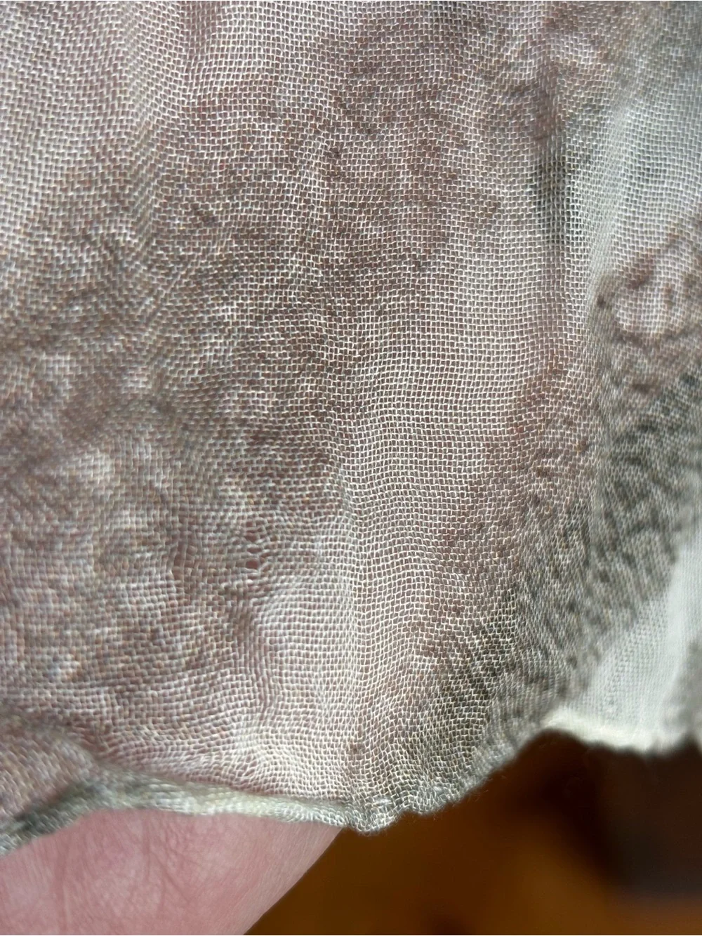 ADEAM Ivory Taupe Abstract Sheer Scarf 19” x 72” NWOT MSRP $425